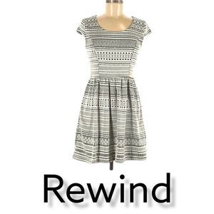 Tribal Geometrical Print Fit and Flare Dress Size M